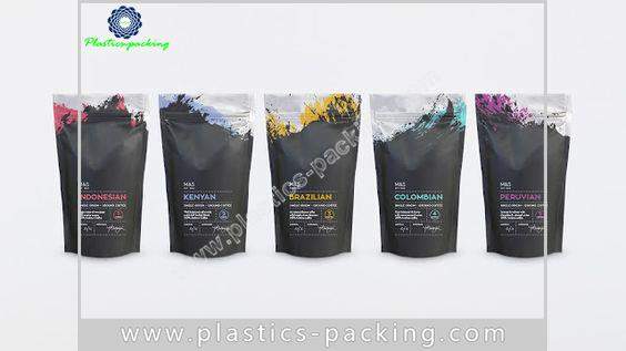 250g Coffee Stand Up Pouches With Zipper Manufactur 542