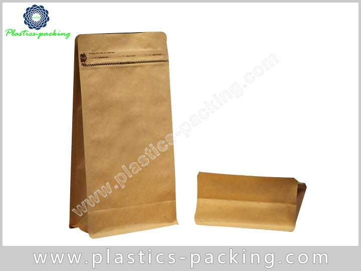 Kraft Paper Stand Up Flat Bottom Coffee Bags yythkg 265