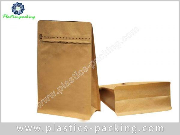 Kraft Paper Stand Up Flat Bottom Coffee Bags yythkg 267