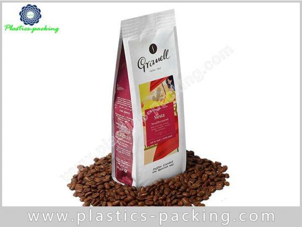 Plastic Flat Bottom Coffee Pouches and Custom Print 169