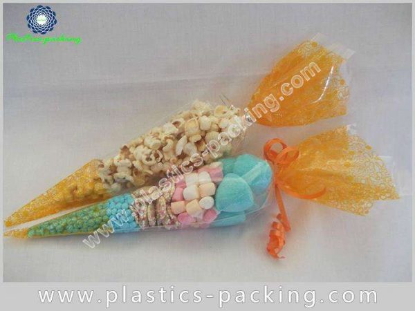 Printed BOPP Shaped Cone Packaging Bags High Transp 026